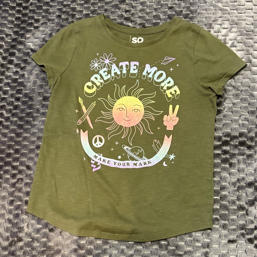 SO Kids Green 'Create More' Graphic Tee